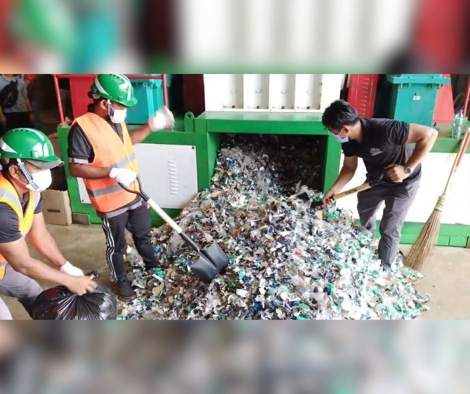 P266-M worth seized smuggled cigarettes shredded to pieces