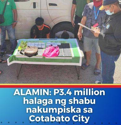 P3.4 million halaga ng shabu nakumpiska sa Cotabato City