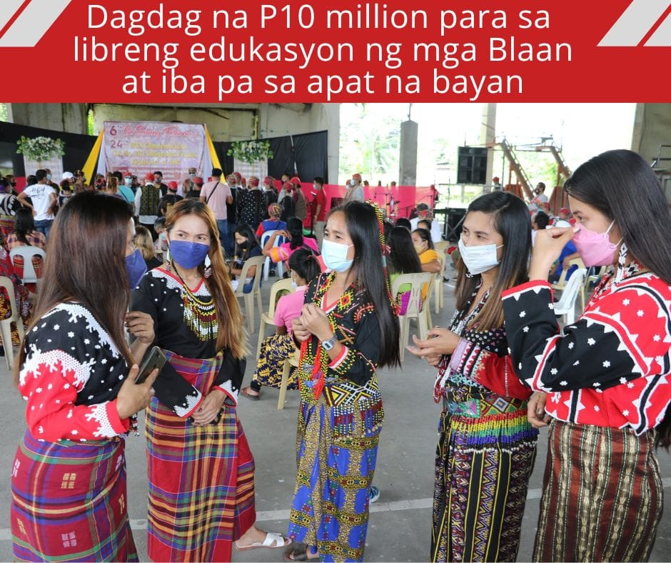 P10 million laan para sa edukasyon ng mga Blaan at iba pa