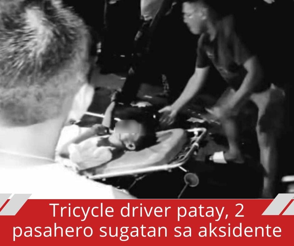 Tricycle driver patay, 2 pasahero sugatan sa aksidente