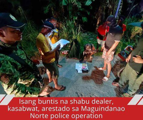 Isang buntis na shabu dealer, kasabwat, arestado sa Maguindanao Norte police operation