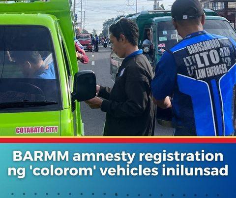 BARMM amnesty registration ng `colorom’ vehicles inilunsad