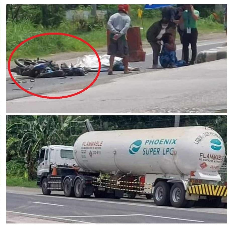 Motorsiklo nahagip ng fuel tanker, isa patay, isa sugatan