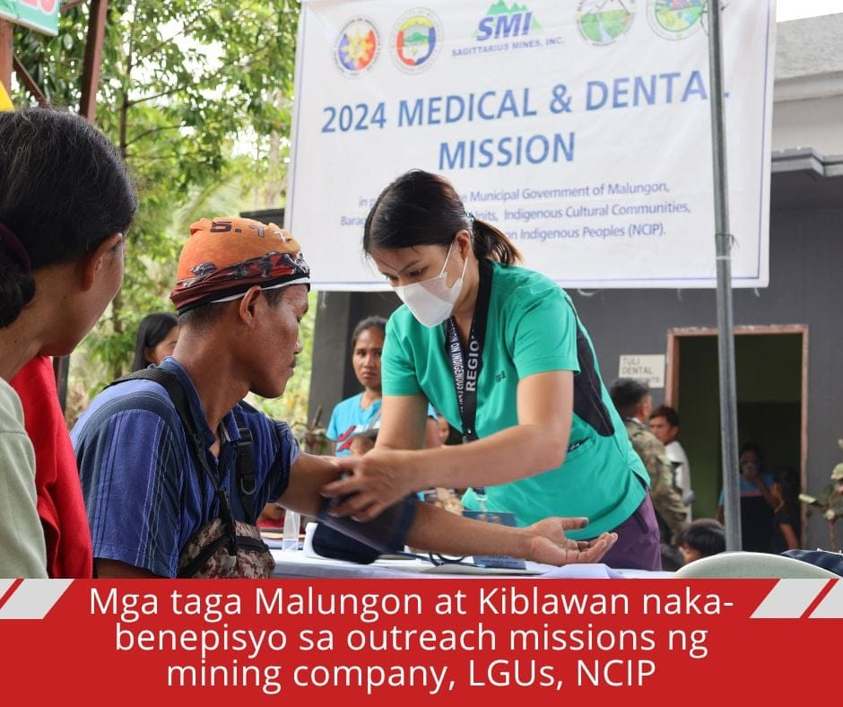Mga taga Malungon at Kiblawan naka-benepisyo sa outreach missions ng mining company, LGUs, NCIP