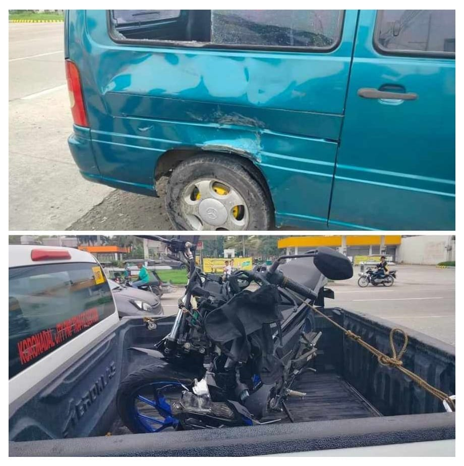 Motorsiklo, van nagsalpukan sa Koronadal City