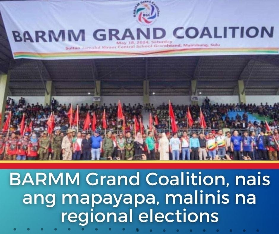 BARMM Grand Coalition, nais ang mapayapa, malinis na regional elections