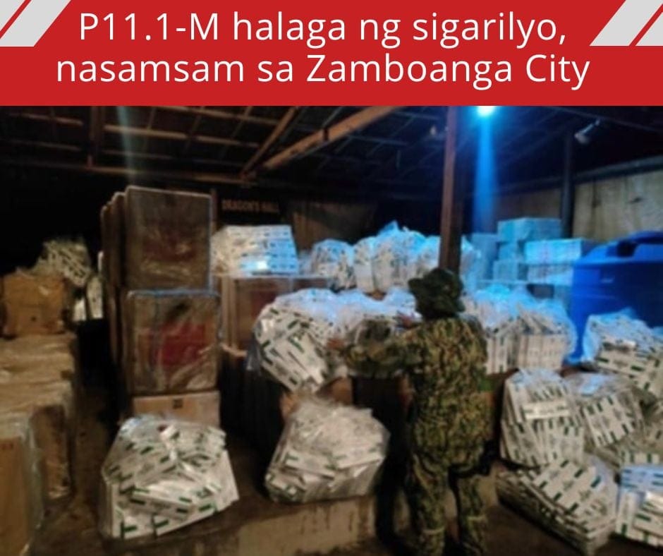 P11.1-M halaga ng sigarilyo, nasamsam sa Zamboanga City