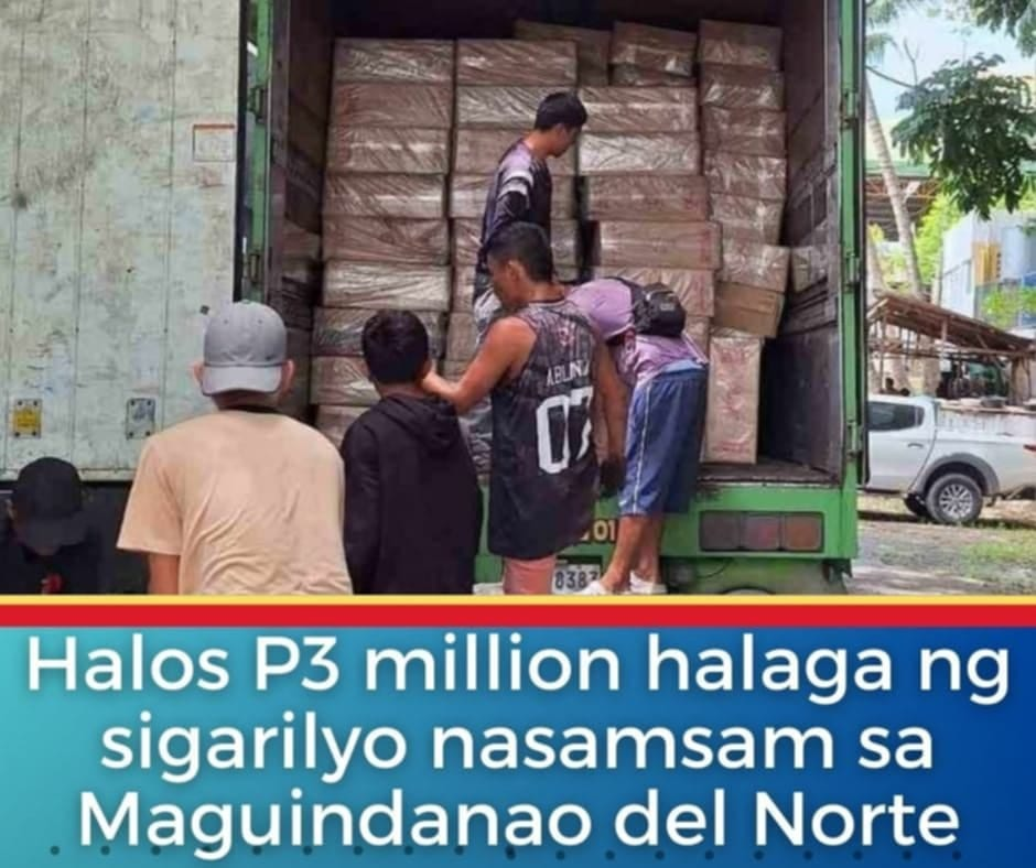 Halos P3 million halaga ng sigarilyo nasamsam sa Maguindanao del Norte