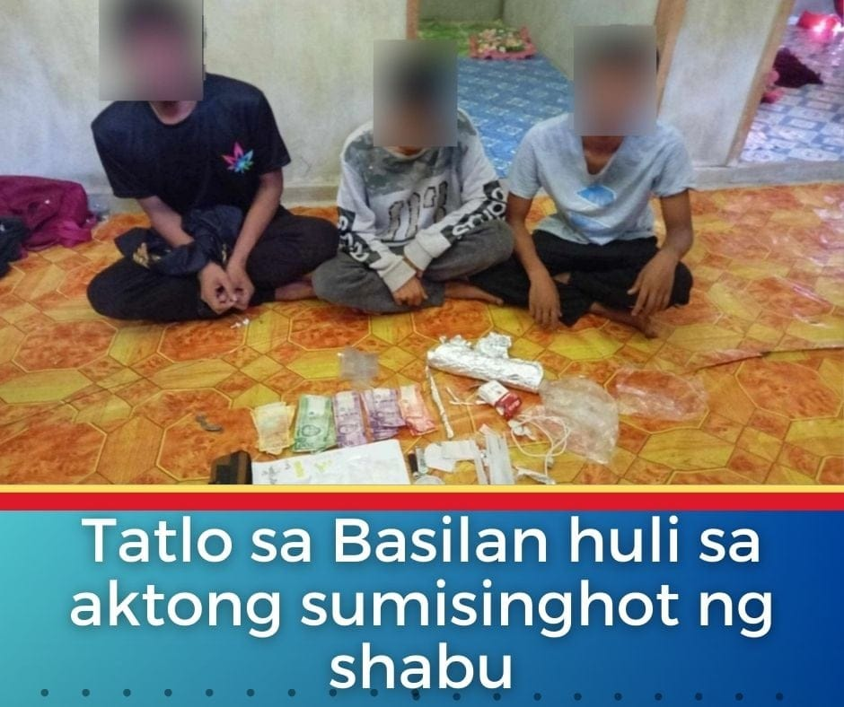 Tatlo sa Basilan huli sa aktong sumisinghot ng shabu