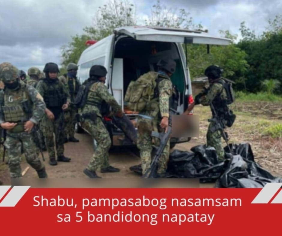 Shabu, pampasabog nasamsam sa 5 bandidong napatay