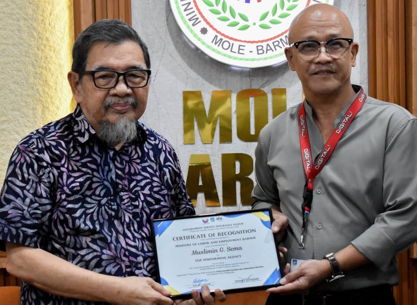MoLE-BARMM at GSIS may maayos, epektibong ugnayan